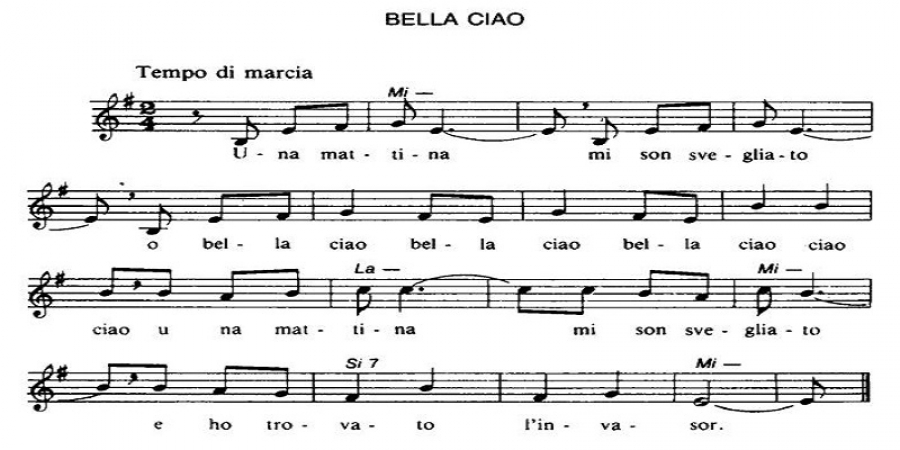 Bella Ciao » Melodia, testi e accordi
